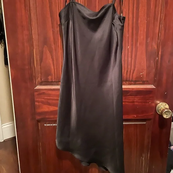 Forever 21 | Dresses | Forever 2 Asymmetrical Black Satin Dress New |  Poshmark